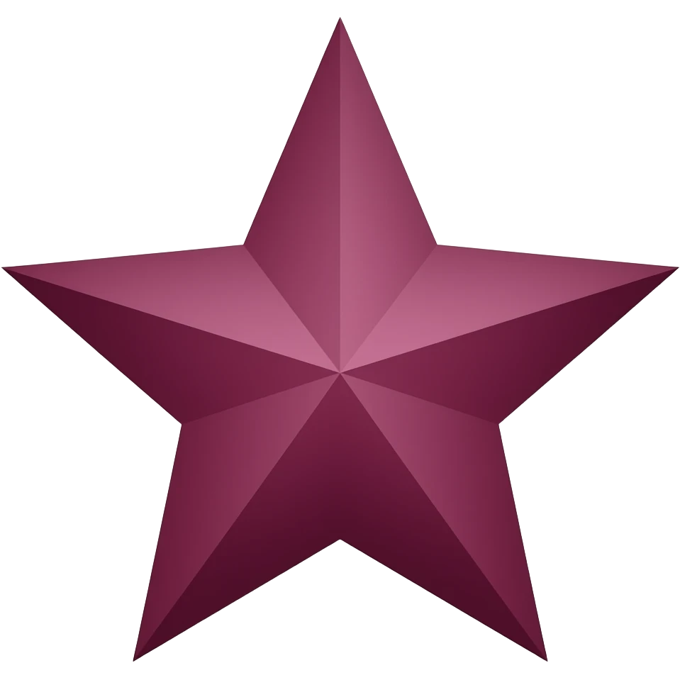 A dark burgundy star plain and simple emoji