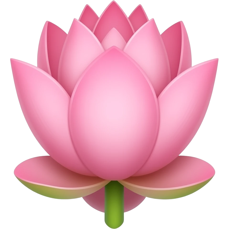single Pink Lotus, straight stem emoji