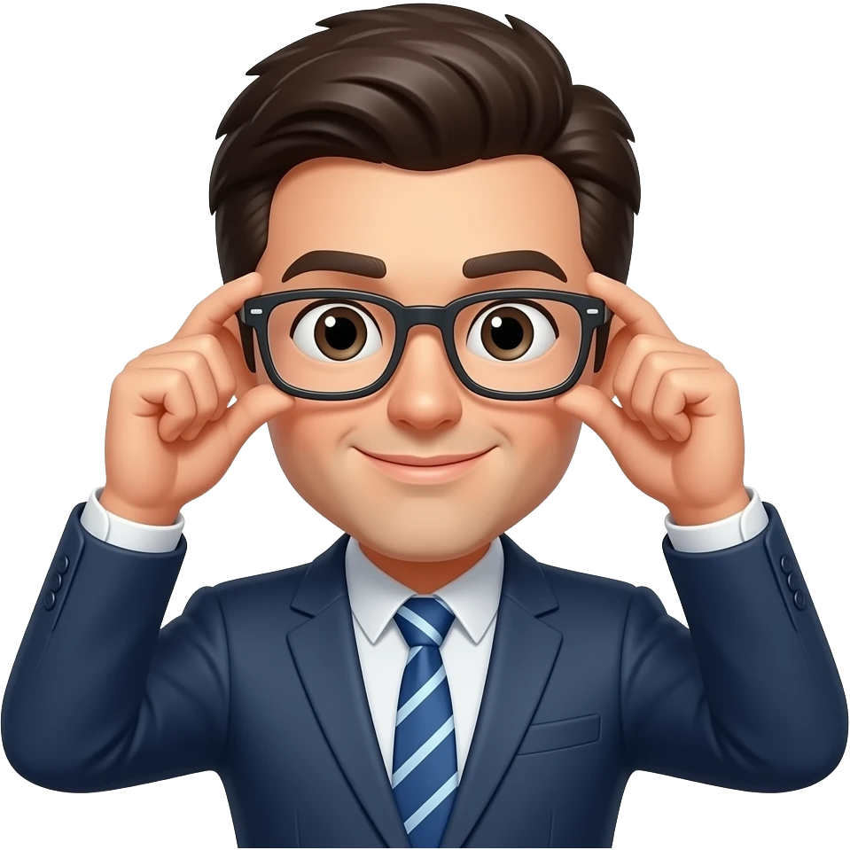 안경을 손으로 올리고 있는 모습 emoji