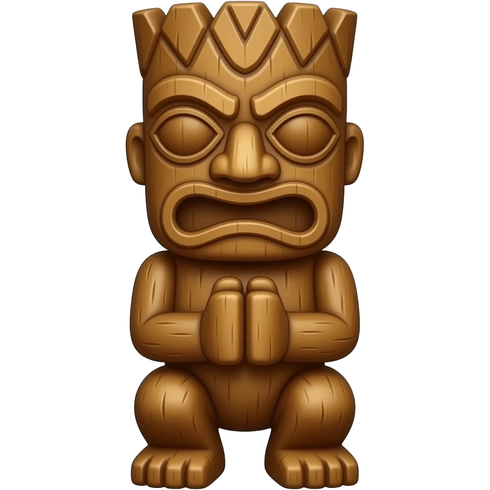 tiki wood statue emoji