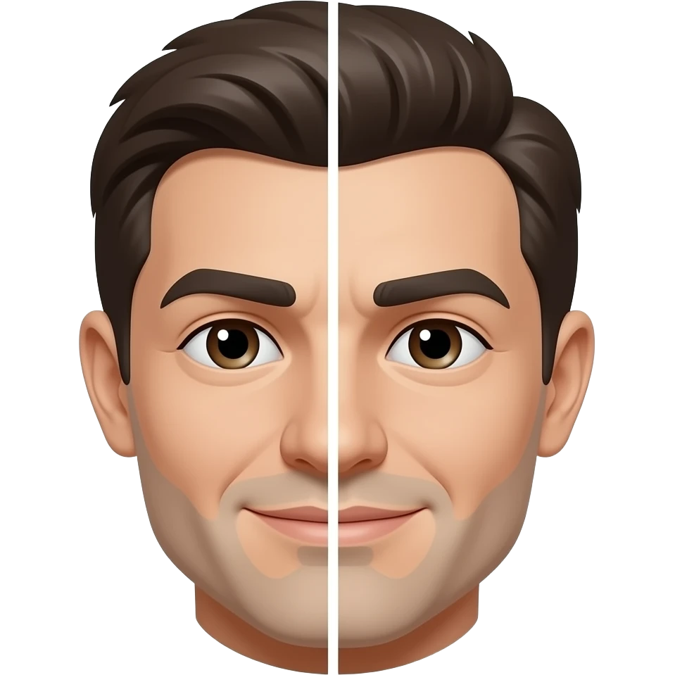 Dual face emoji