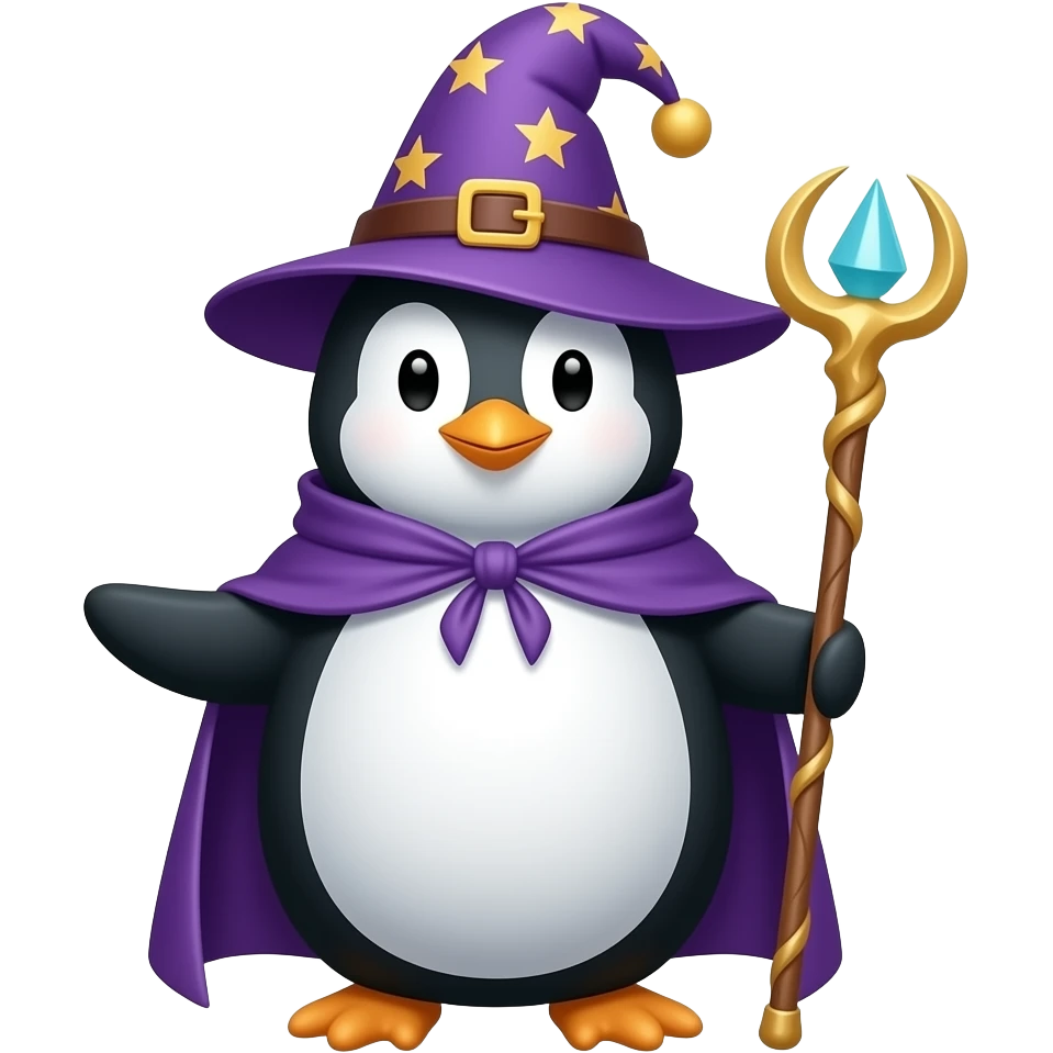 Penguin Wizard emoji