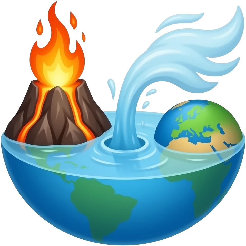 вода лава земля и ветер крутятся emoji