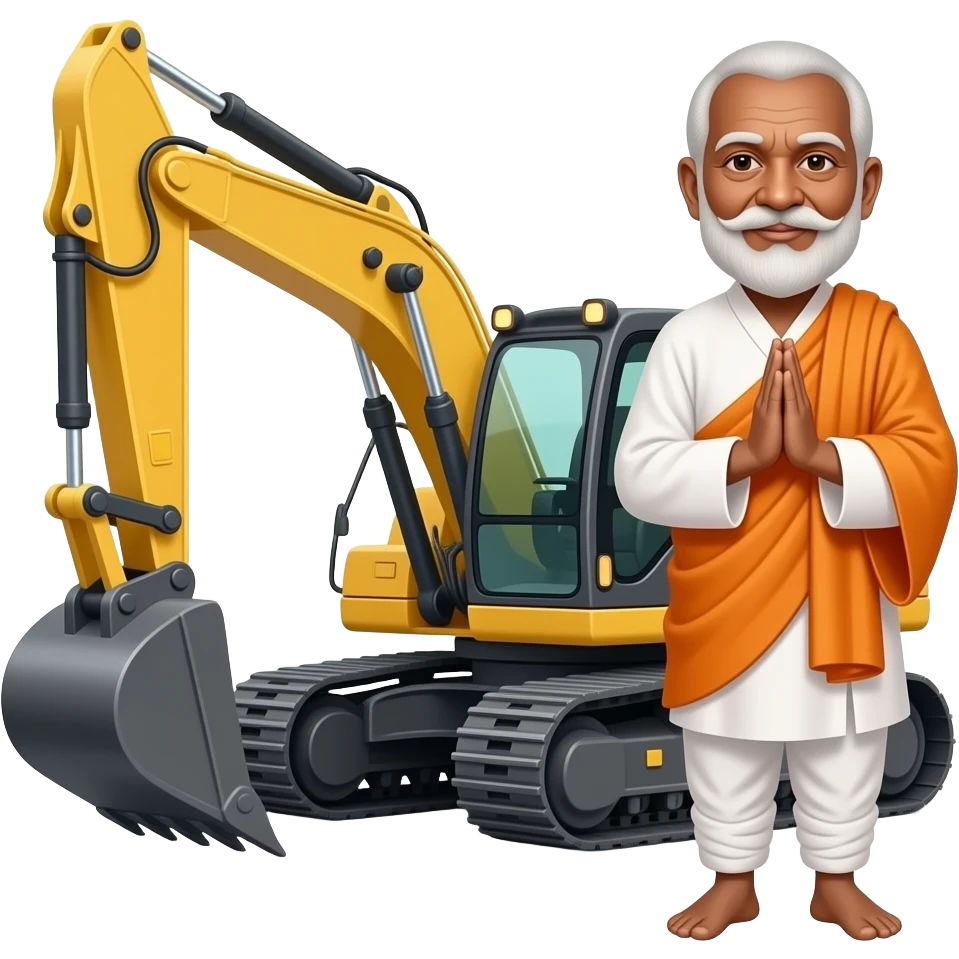 yogi ji with buldozer emoji