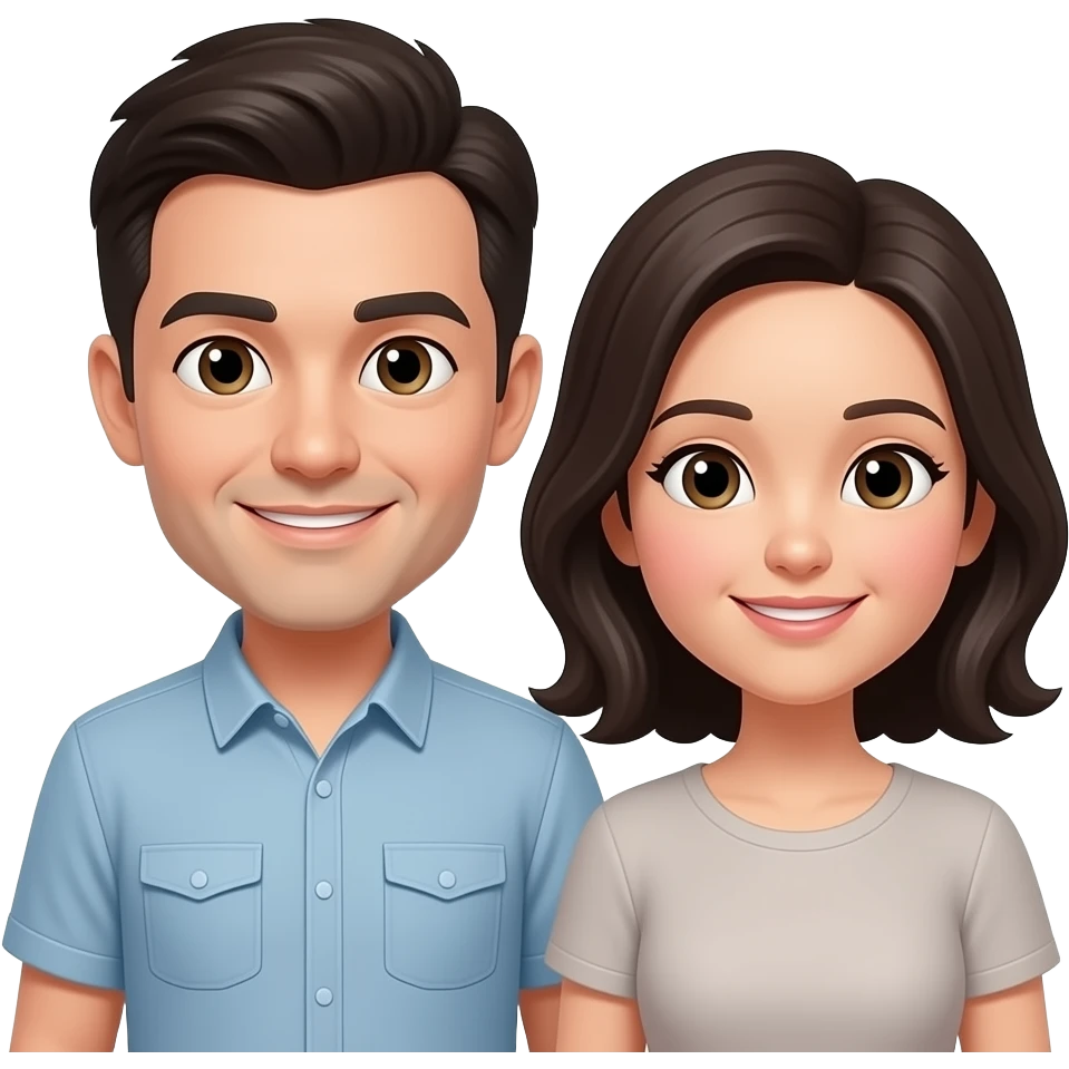 dad and mum with dark hair emoji