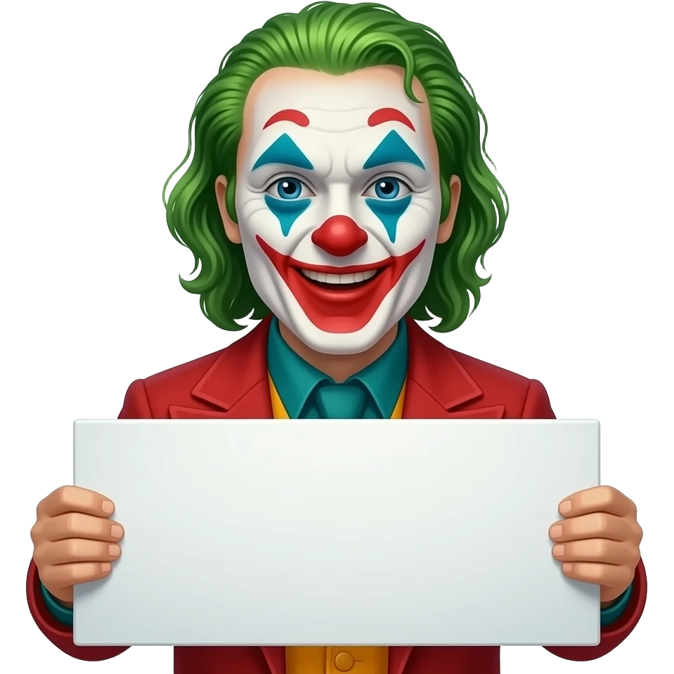 клоун с табличой пустой emoji