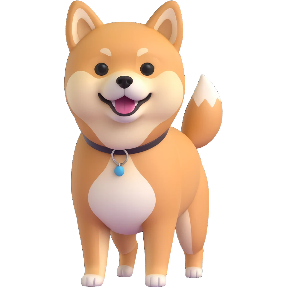 shiba inu standing happy, it emoji