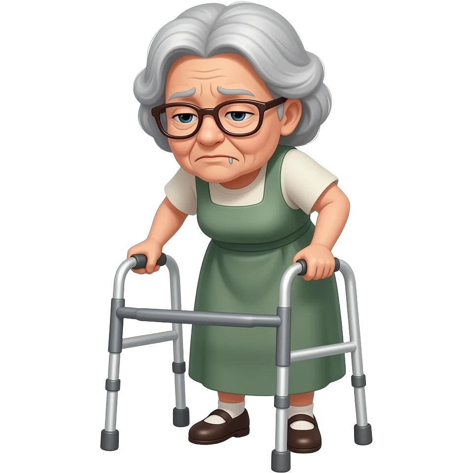 drunk old lady with walker emoji