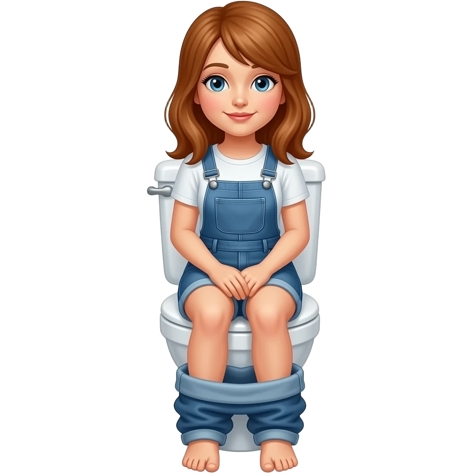 Heidi barefoot on toilet emoji