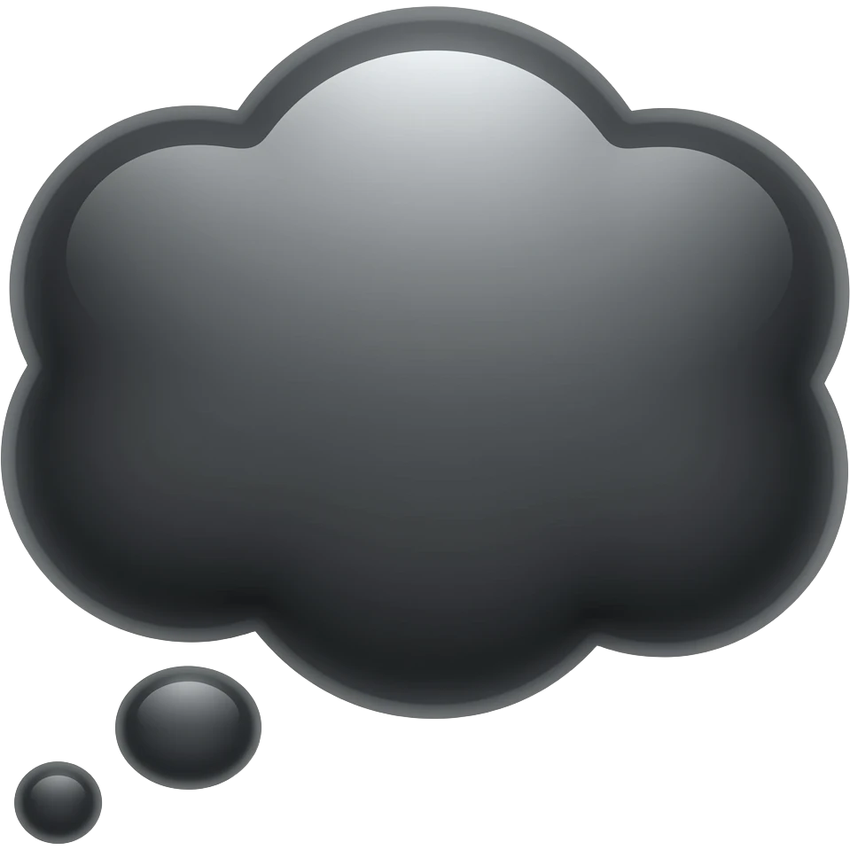 black bubble thoughts emoji