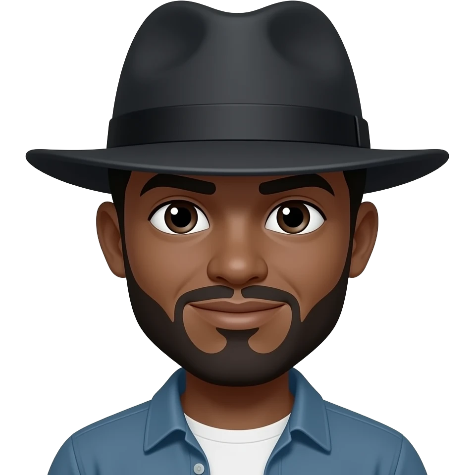 black character waring hat emoji