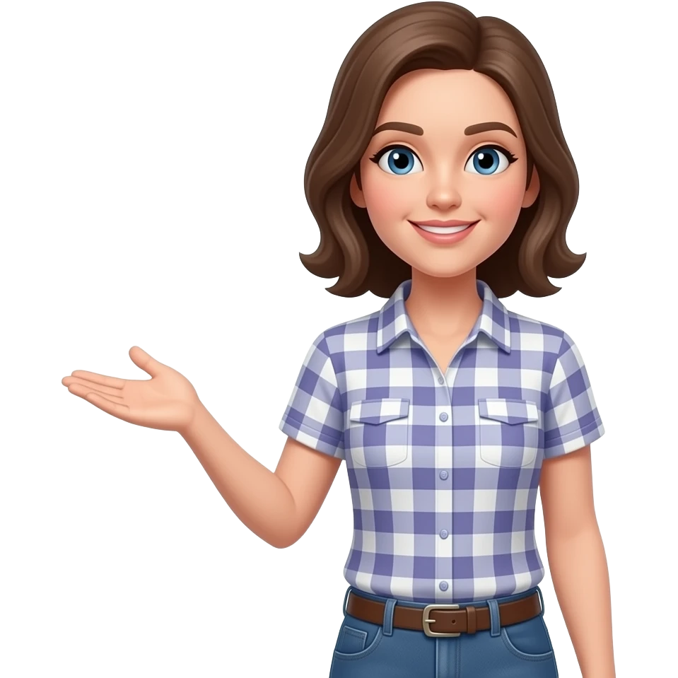 mujer presentando emoji