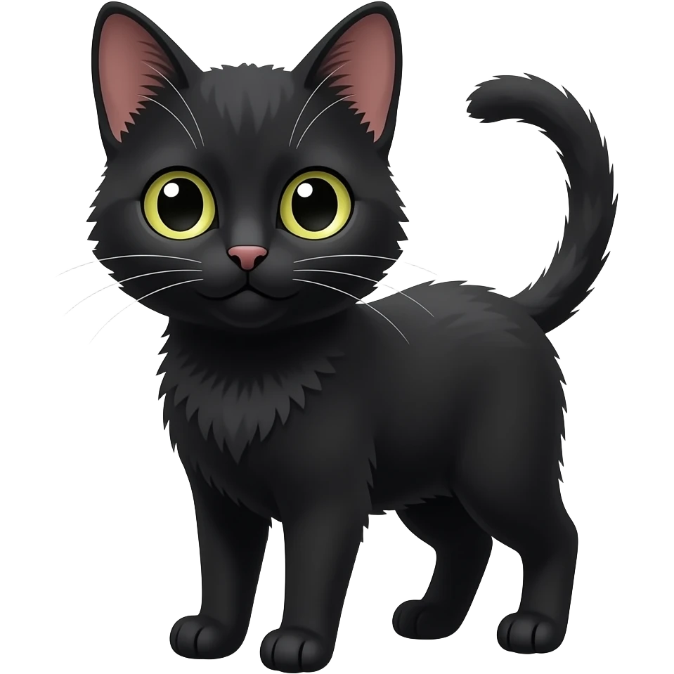 black kitten emoji