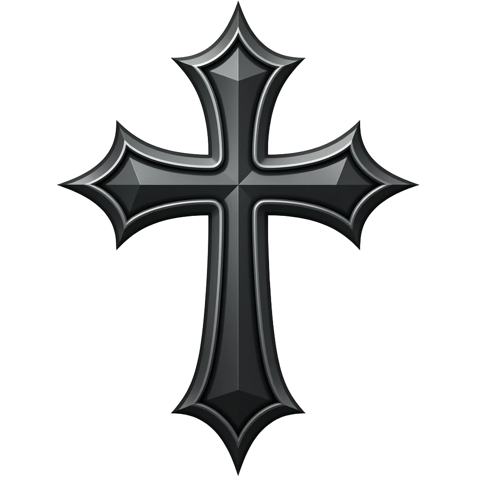 black gothic cross emoji