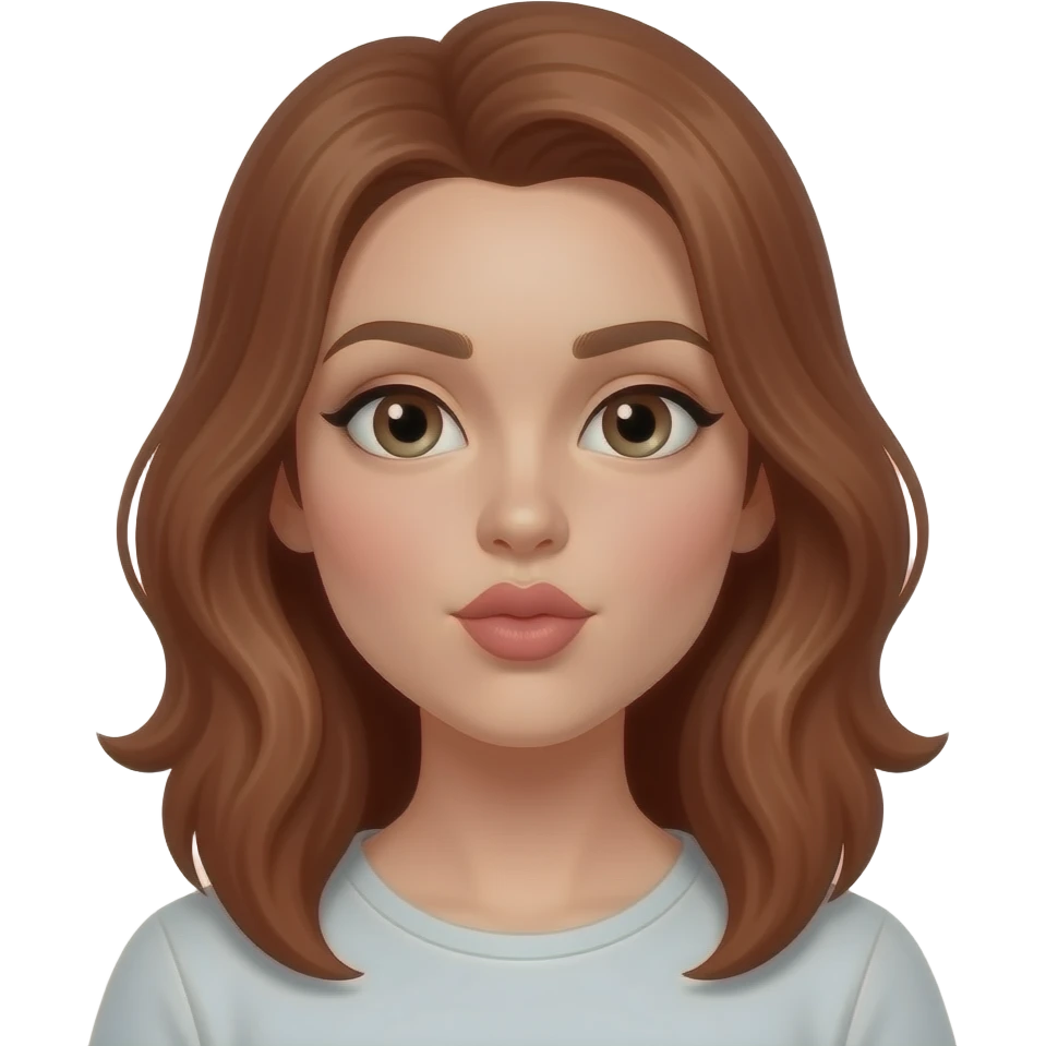 Mujer de cabello cobrizo tirando un beso que se note, que se vea emoji