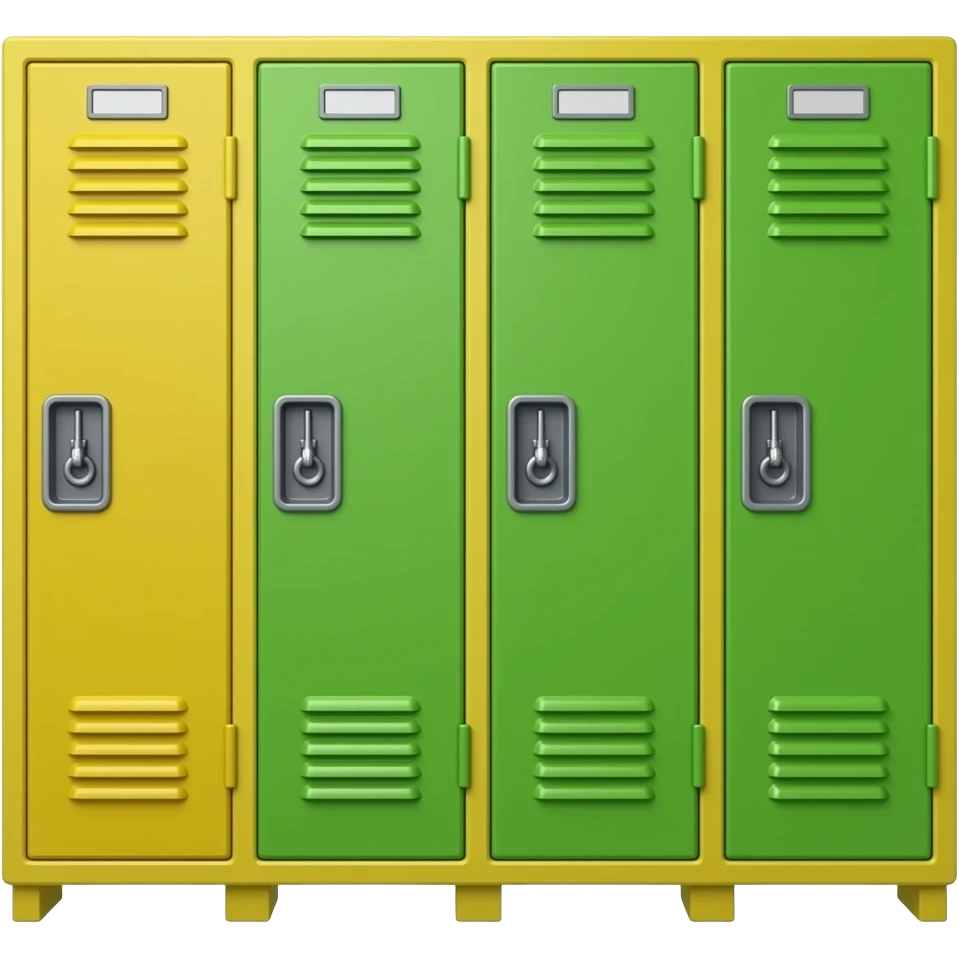yellow green school locker, transparent background inspired by barbie colour pallete emoji