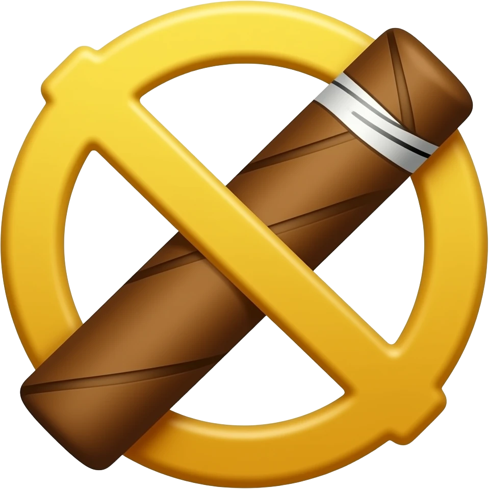 ban symbol with a cigar emoji