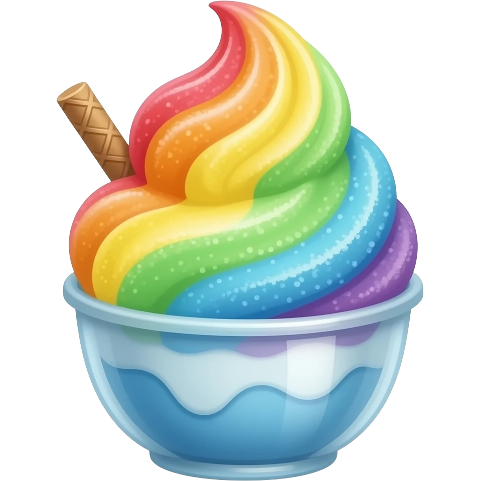 Shaved ice  rainbow emoji