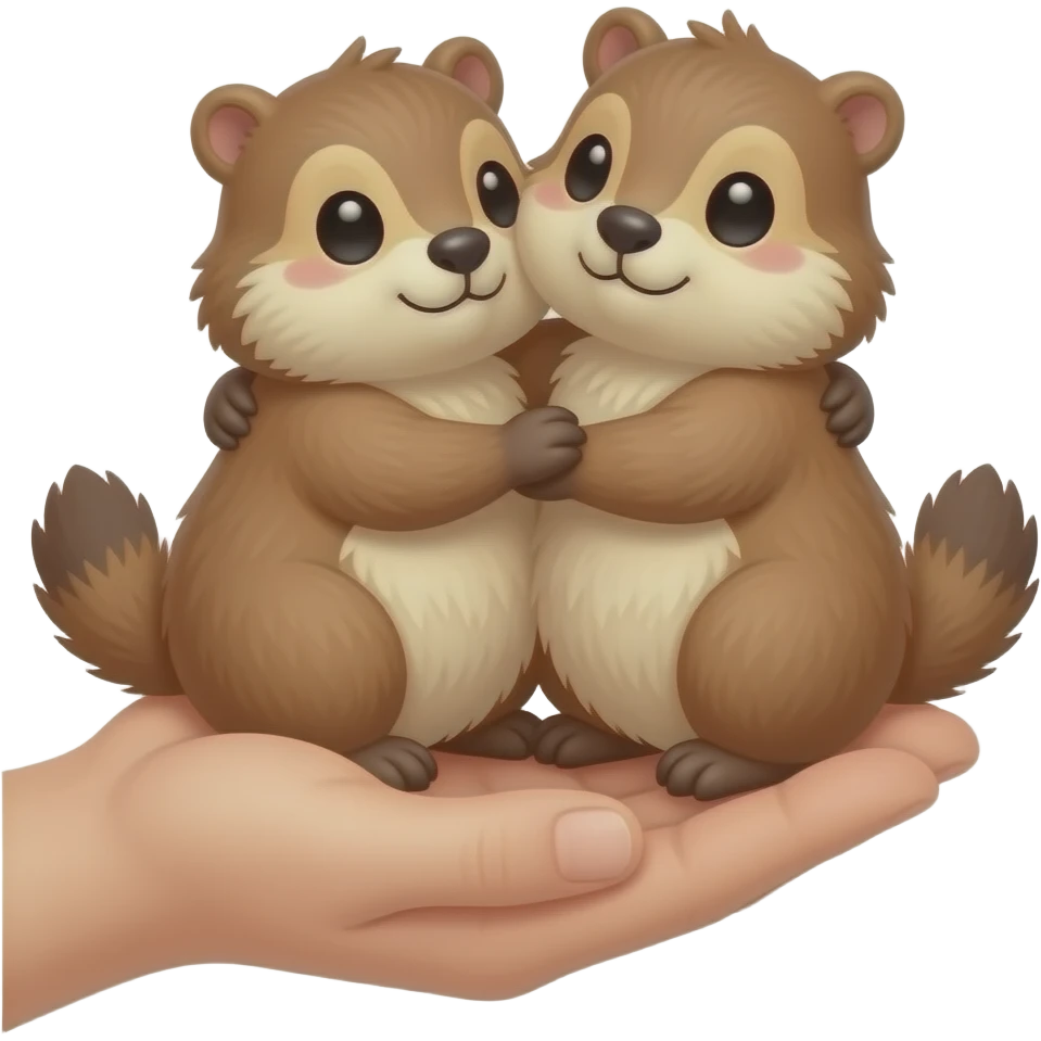 marmottes dans  les bras  ensemble trop mignonnes emoji