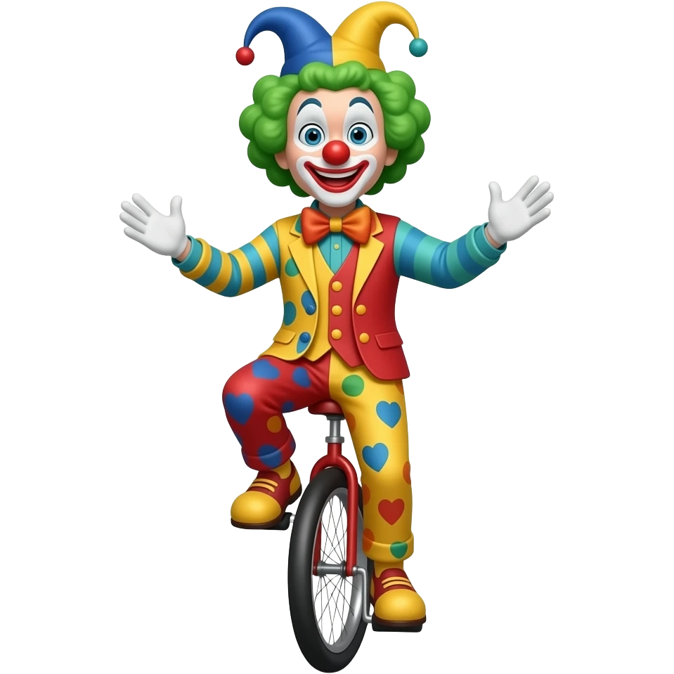 Un clown en monociclo emoji
