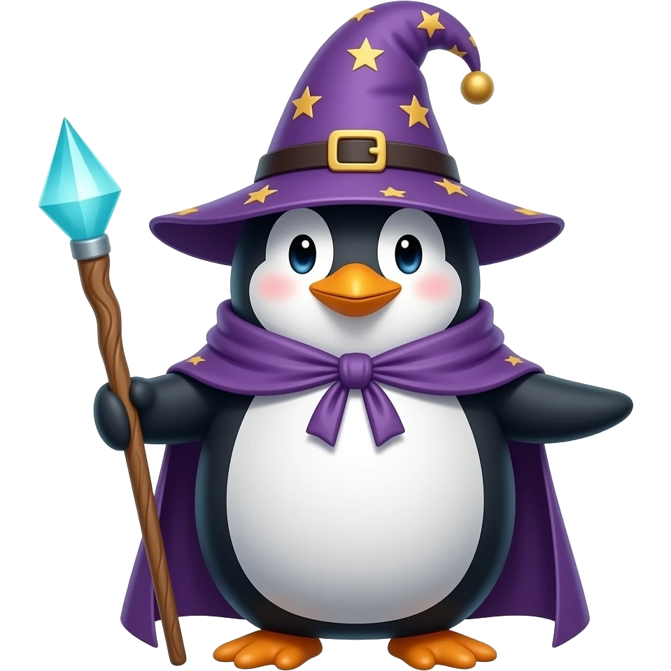 Penguin Wizard emoji