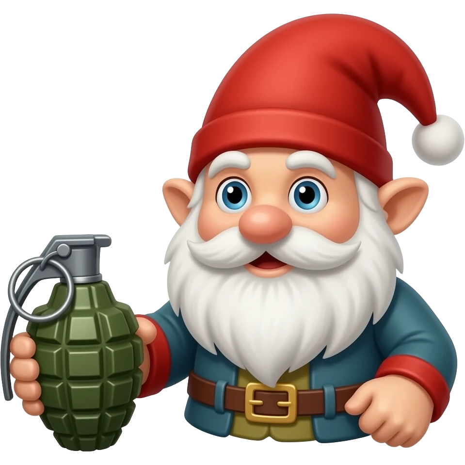gnome with hand grenade emoji