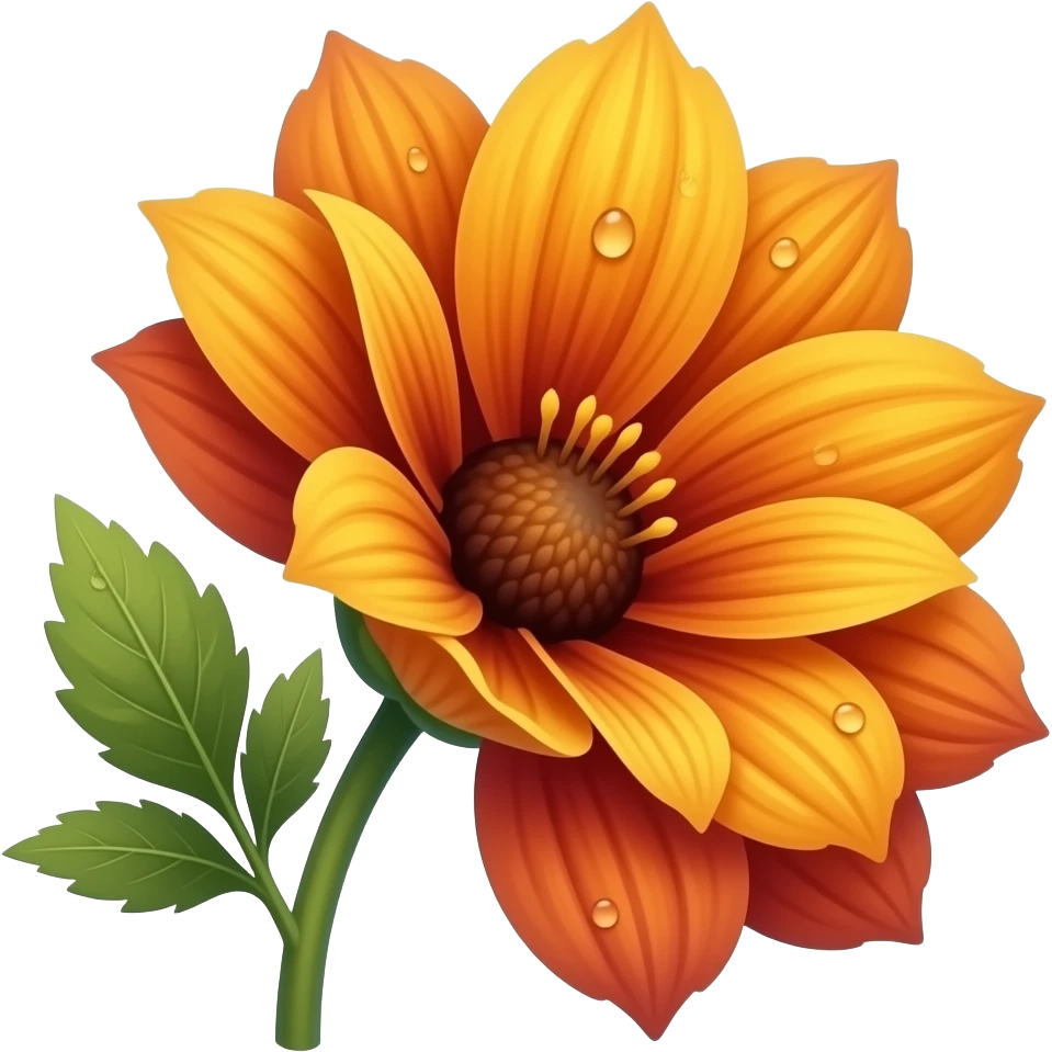 autumn colored flower emoji
