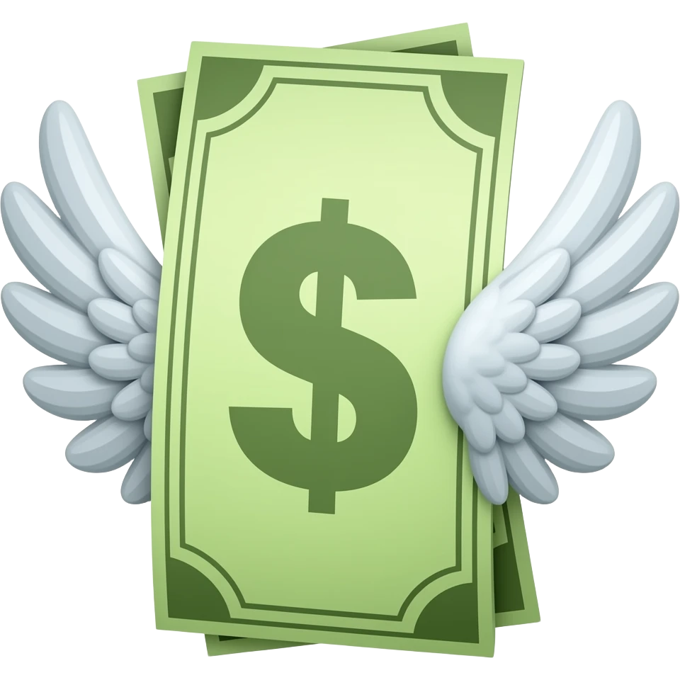 dinero con alas emoji