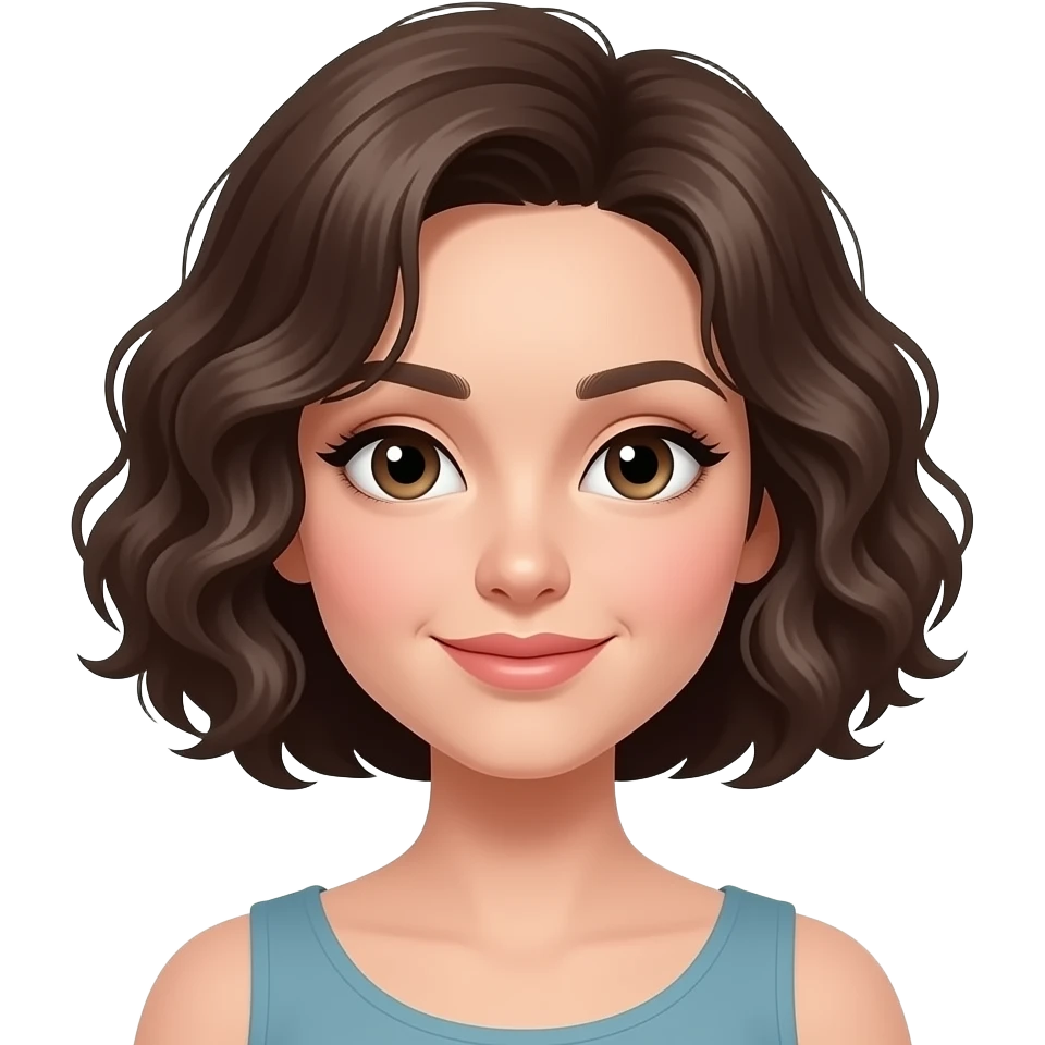 단발머리 파마 여자 이모티콘 만들어줘 emoji