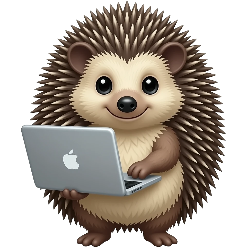 Hedgehog with laptop emoji
