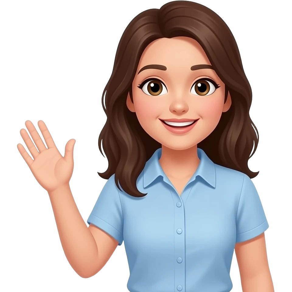 Jeune femme qui dit au revoir et bon week end à ses collègues de travail emoji