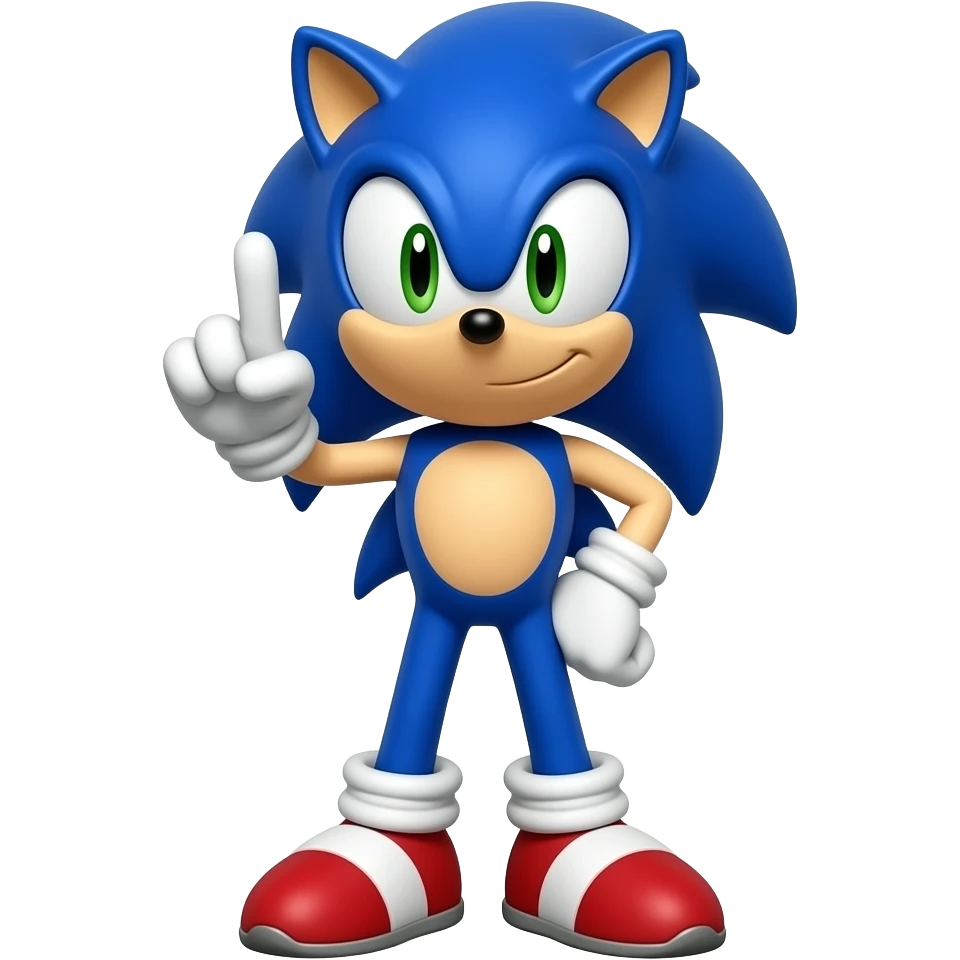 Sonic two finger pose emoji