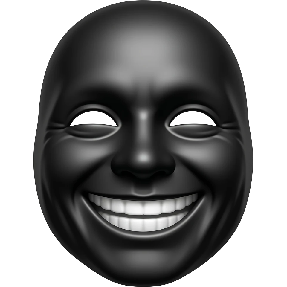 Cara de negro de risa pero no persona emoji