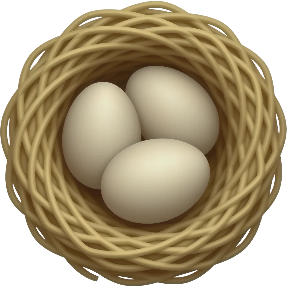 bird nest with eggs, cartoonish emoji