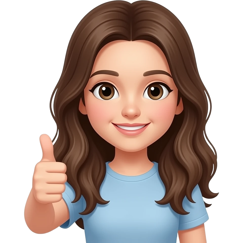 girl long hair doing thumbs up emoji
