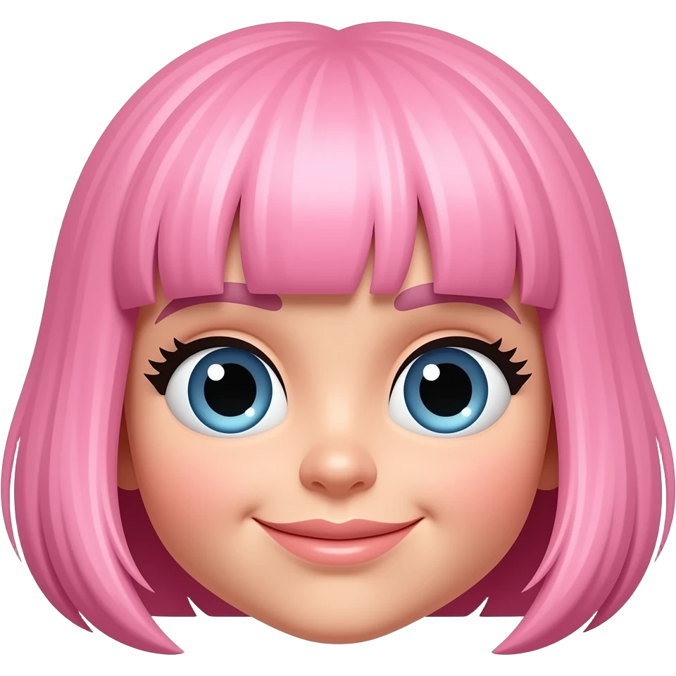 pink bob, no face emoji