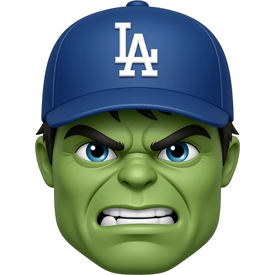 The Hulk wearing a LA Dodgers hat emoji