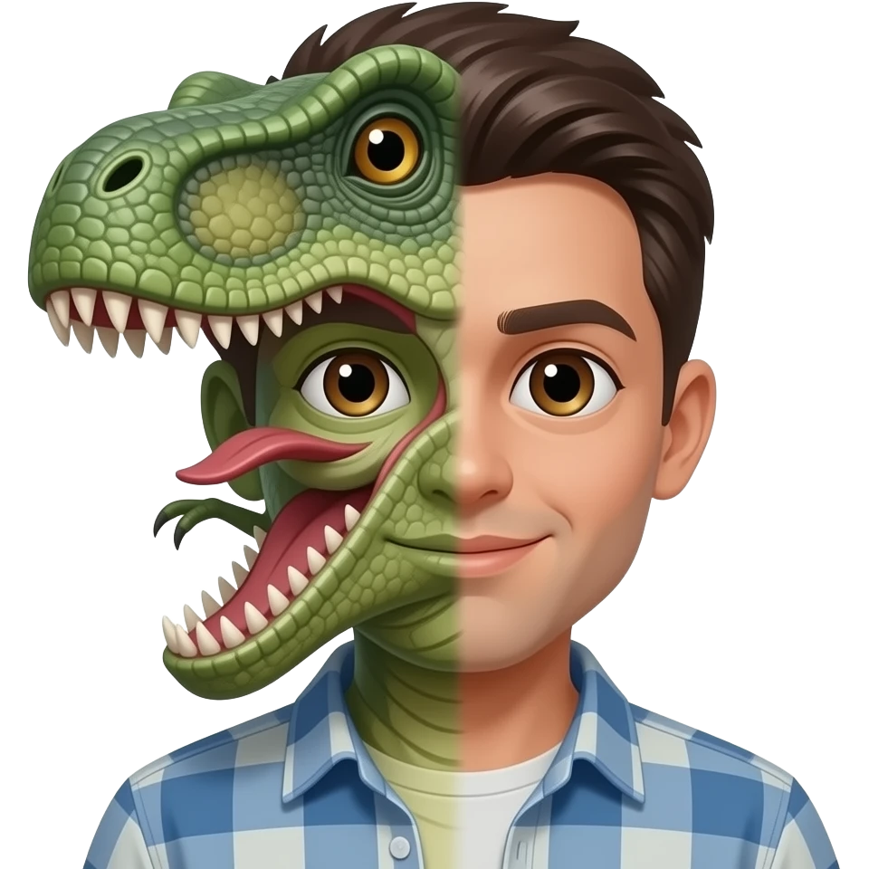 Human turn into dinosaur emoji