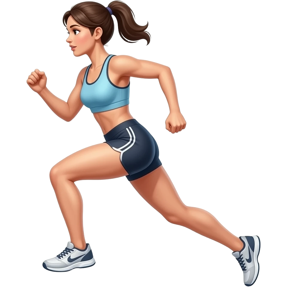 девушка-бегун впереди нее правая нога эффект бега emoji