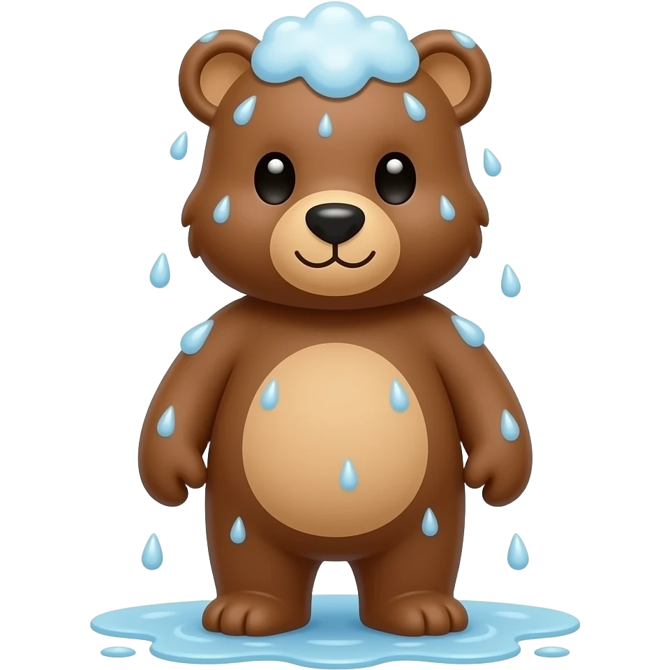 Bear having a shower emoji