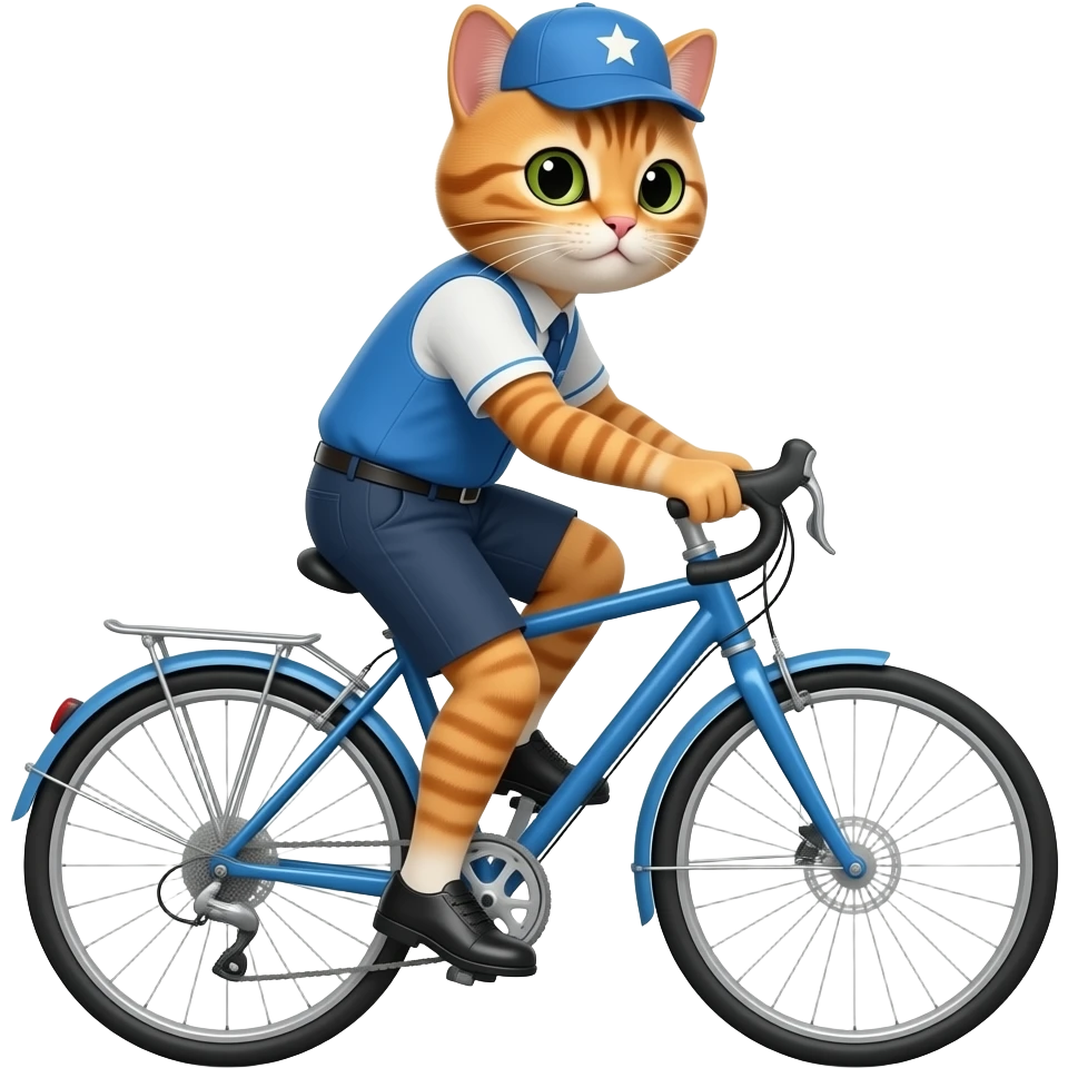 почтальальон печкин с велосепидом с головой кота emoji
