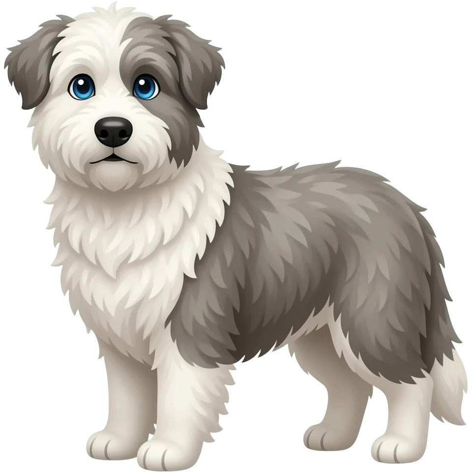 Blue eyed Old English sheepdog emoji emoji
