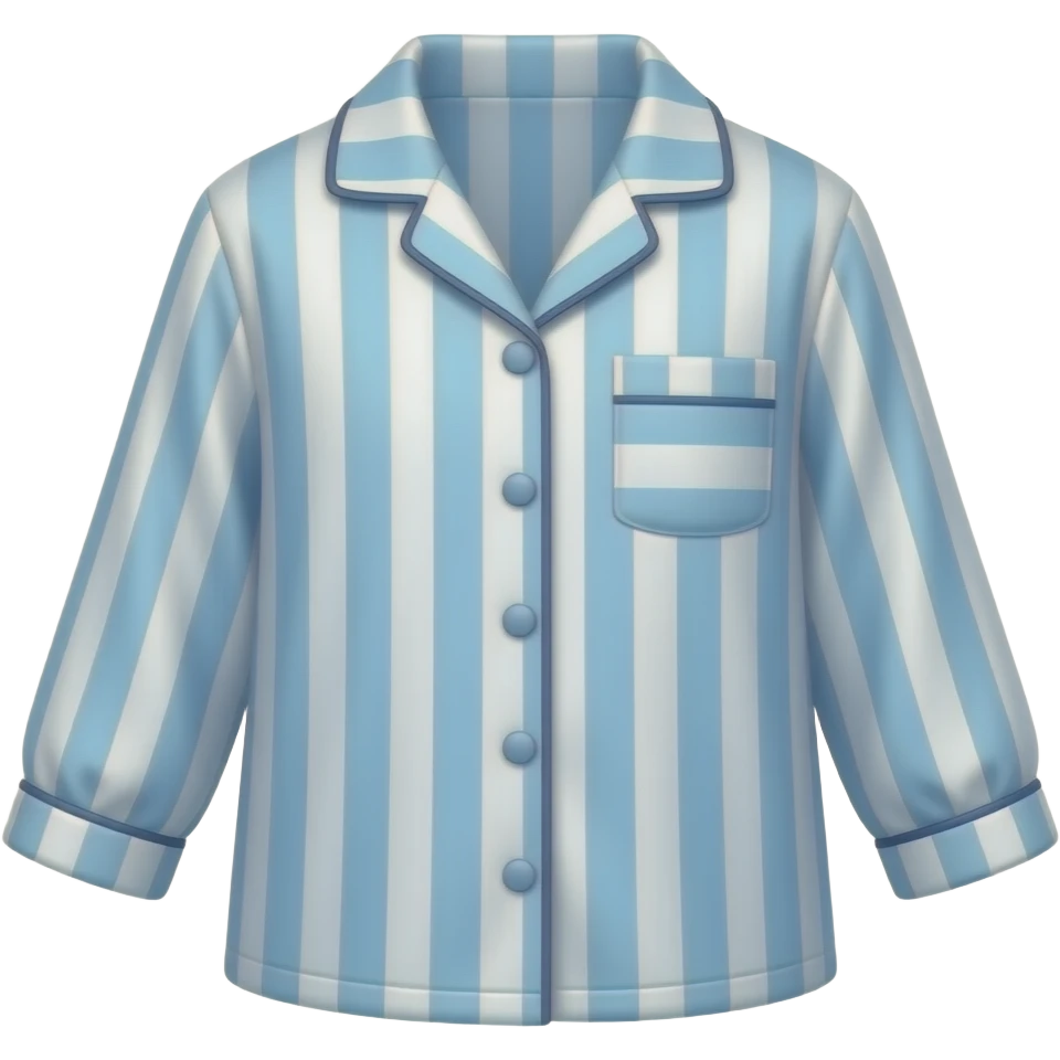 girly and cute realistic blue and white pyjamas with ruffles emoji
