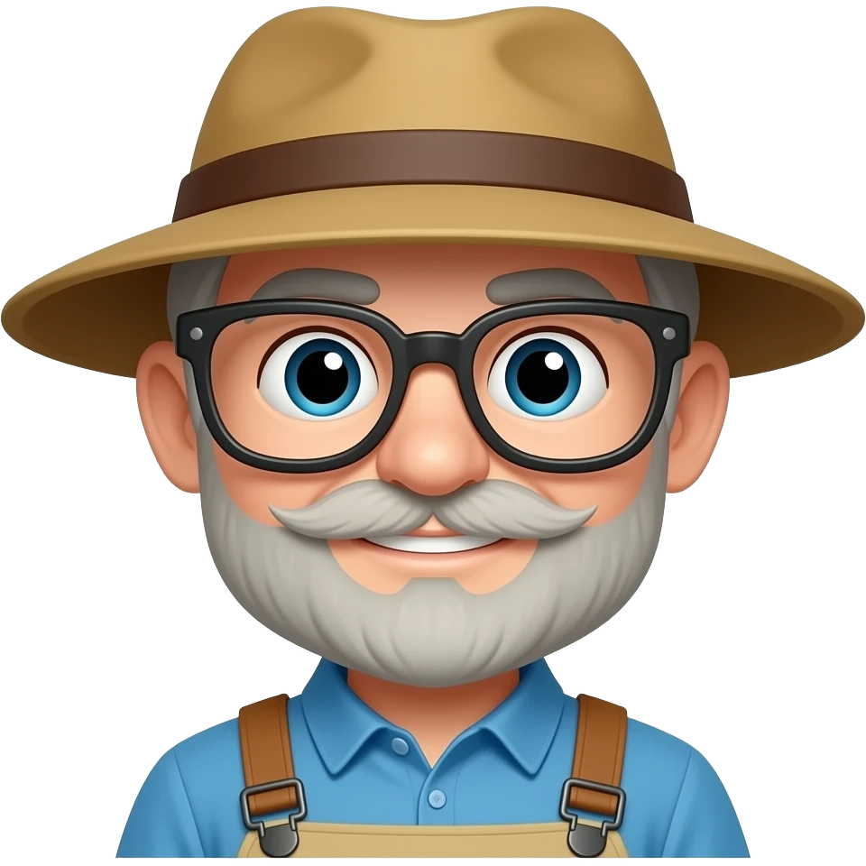cartoonish game assert fisherman (just face and upper body area) emoji