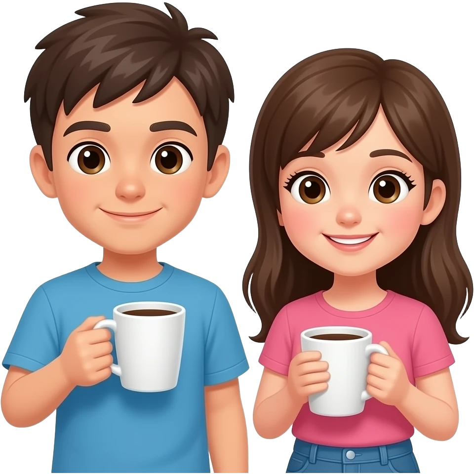 Влюбленные Парень и девушка пьют кофе emoji