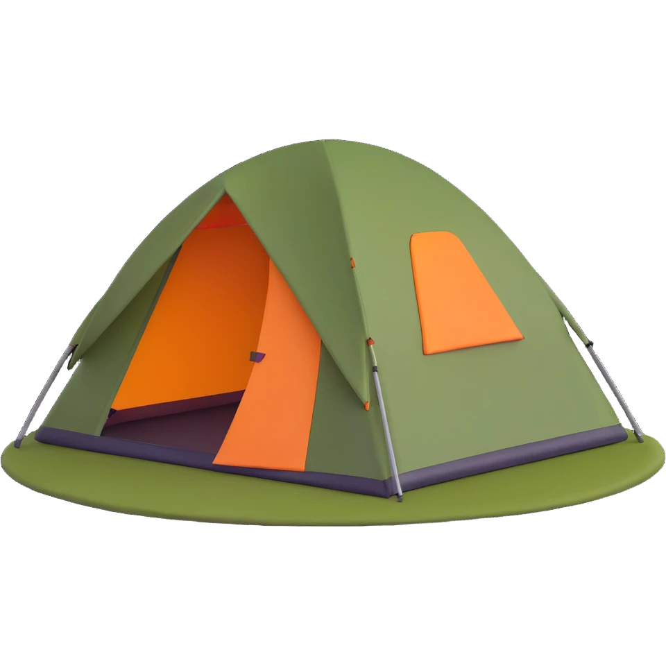 white and green camping tent emoji