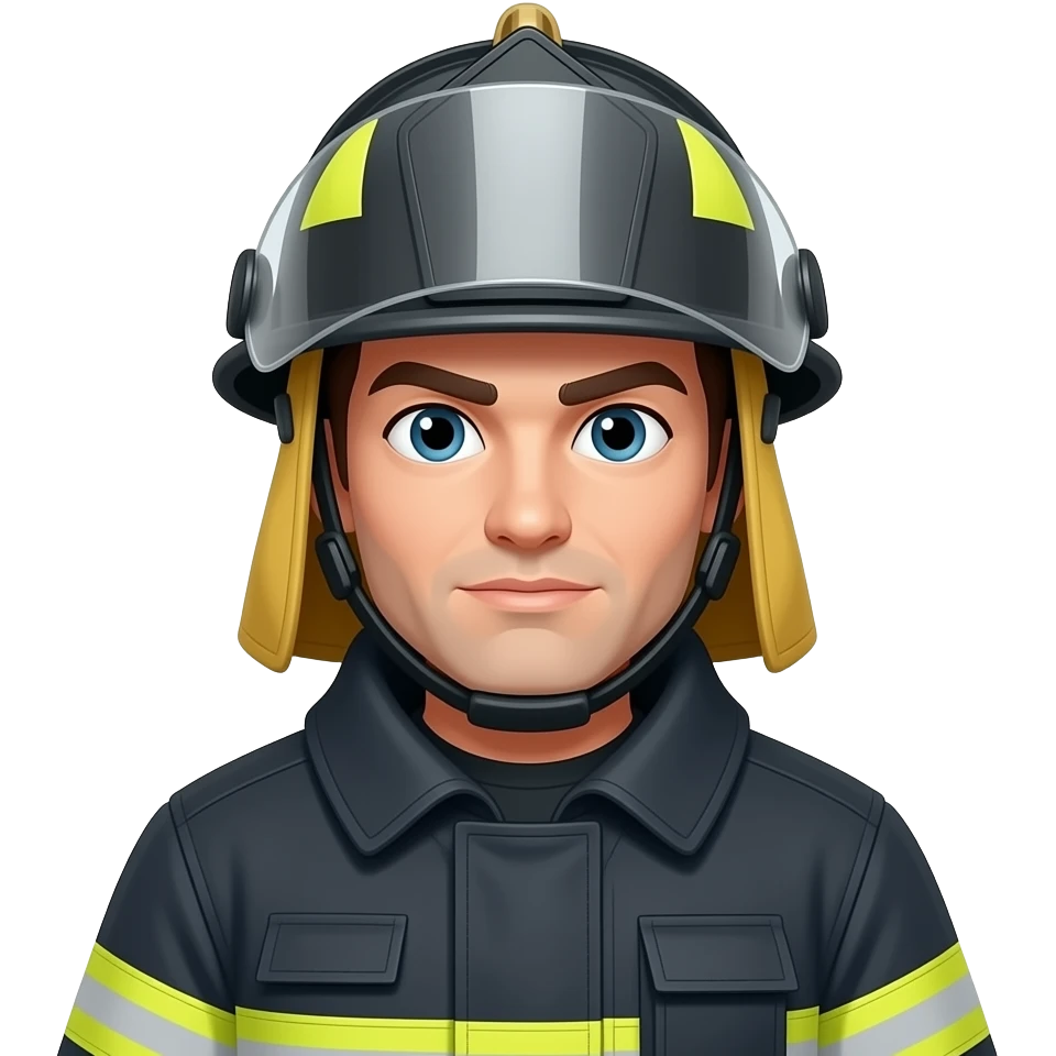 bombera con acitud sin letras en el casco emoji