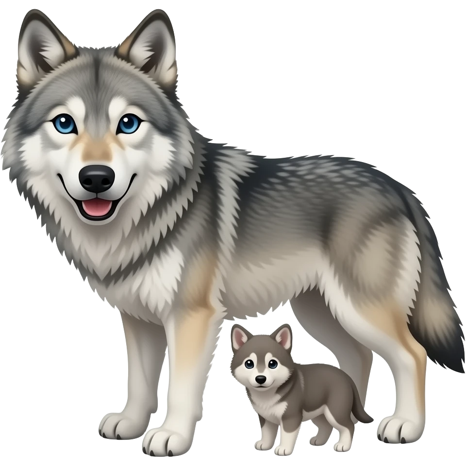 Wolf and pup emoji