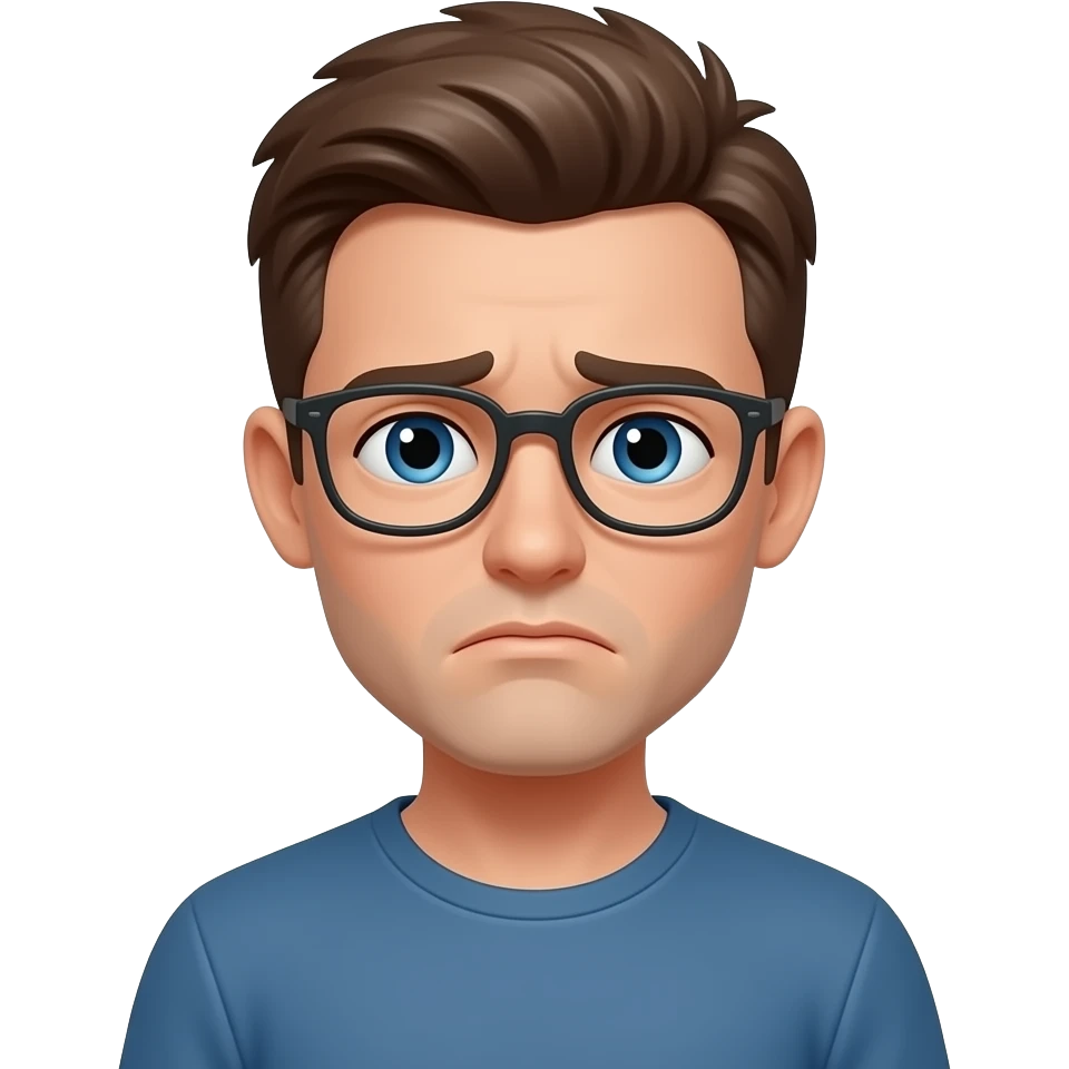 Depressed guy emoji
