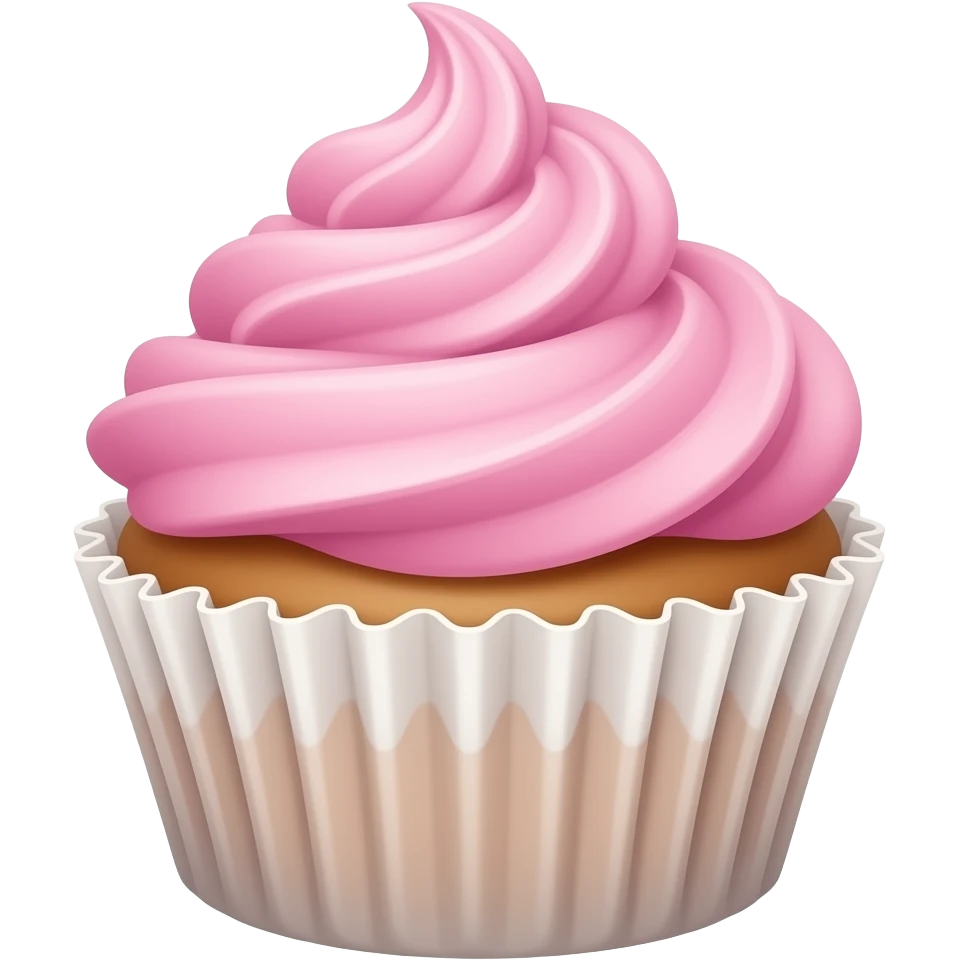 Cupcake with pink icing emoji
